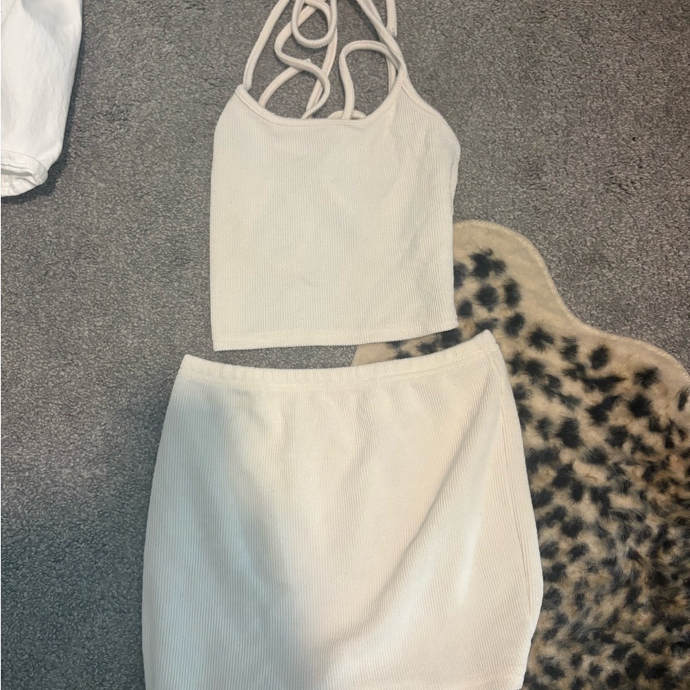 H&M Cream Skirt Set with Strappy Top
